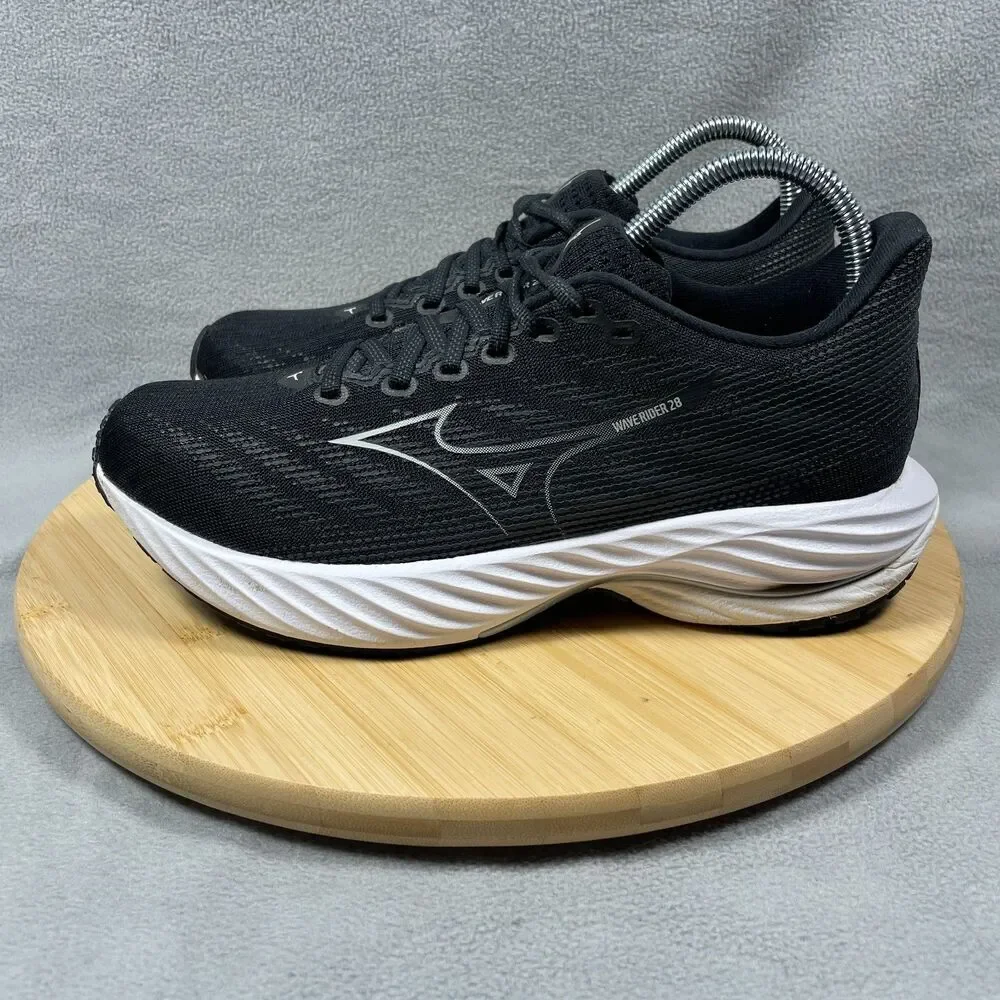 Mizuno Wave Rider 28 Womens Size 9 Black Running Shoes Athletic Sneakers